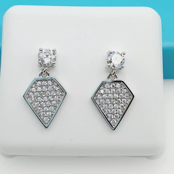 - "925 Sterling Silver CZ Beautiful Earrings for Women, 1USPAR4153 - Picture 1 of 11